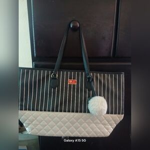 Betsey Jhonson Striped Quilted Tote Bag